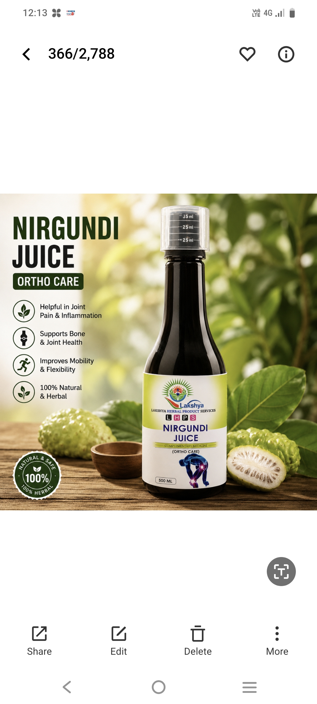 NIRGUNDI JUICE 500 ML